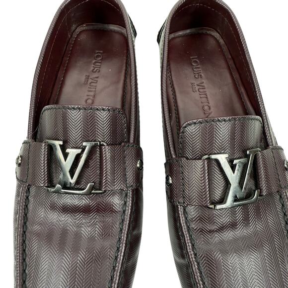Louis Vuitton Monte Carlo Leather Drivers Loafers Burgundy Size 9